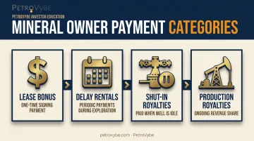 Four types of oil and gas royalty payments explained infographic