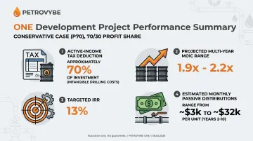 PetroVybe ONE Lavaca County Texas oil development investment key metrics