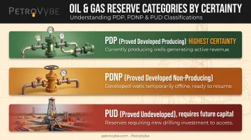 Three proved oil and gas reserve categories PDP PDNP PUD comparison