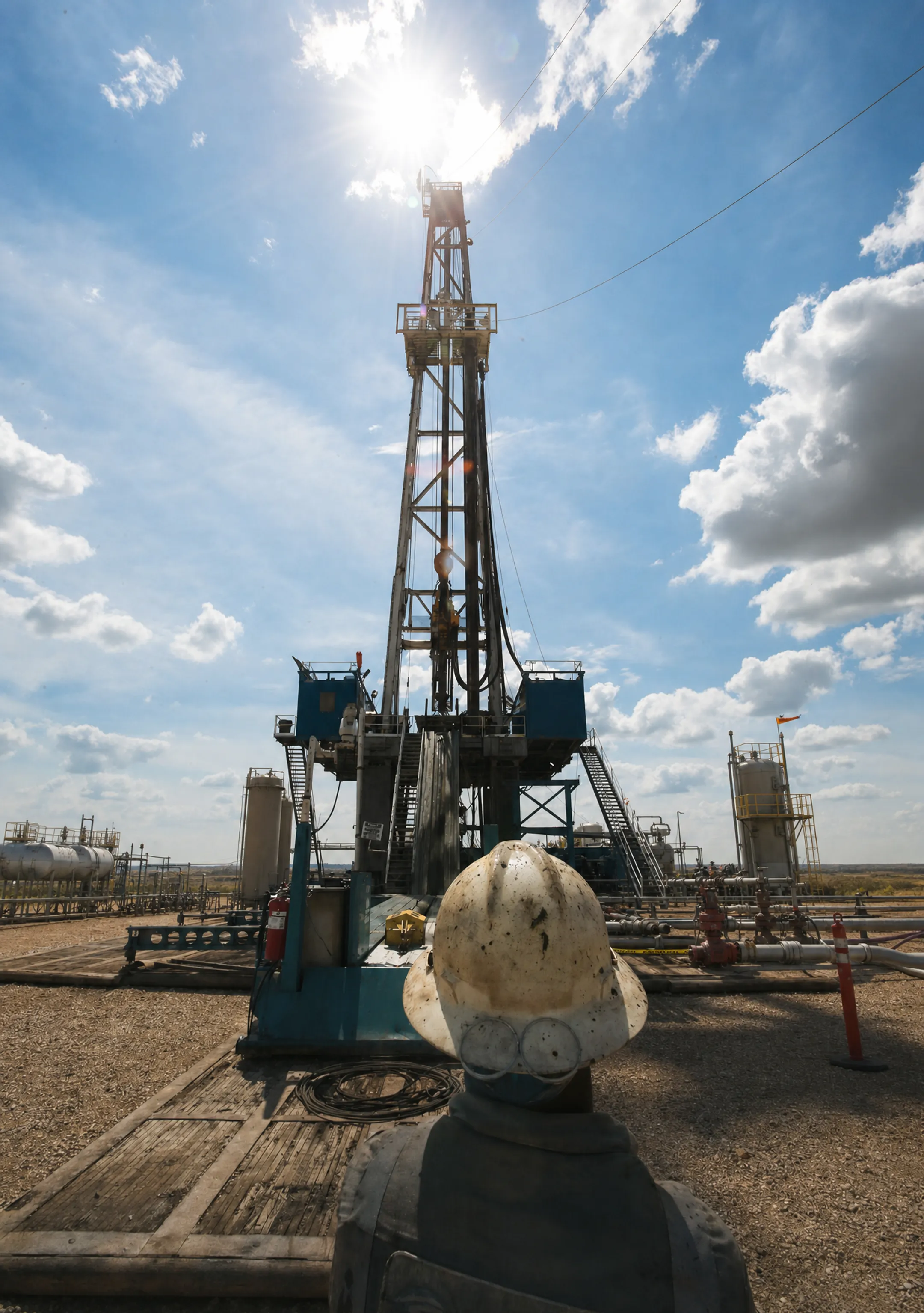 Natural gas drilling rig operating in South Texas oilfield
