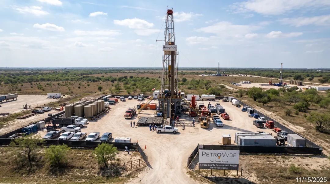 PetroVybe natural gas drilling site in Lavaca County Texas