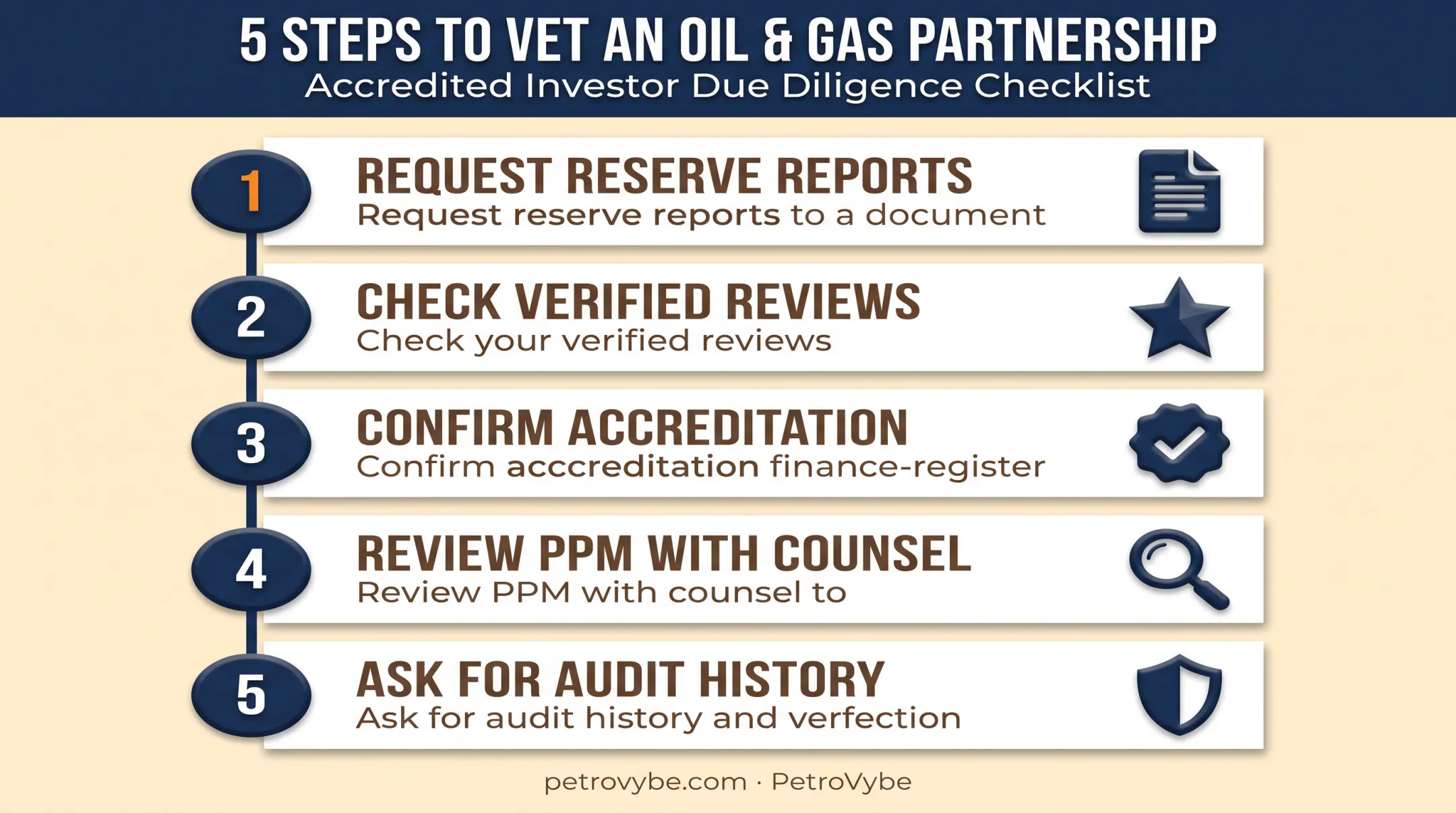 5-step due diligence checklist for evaluating oil gas partnerships