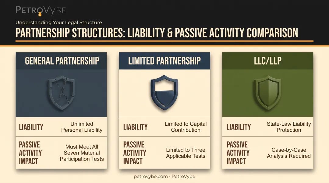 Comparison of general partnership limited partnership and LLC liability structures