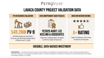 PetroVybe Lavaca County Texas oil and gas project verification metrics