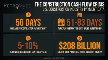 construction payment delay statistics including DSO retainage and late payment costs
