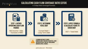 Three-step process flow for calculating the cash flow coverage ratio