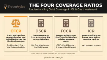 Comparison chart of CFCR DSCR FCCR and ICR coverage ratio formulas