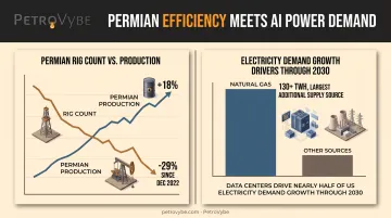 Rig productivity gains versus AI-driven electricity demand growth comparison