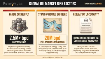 2026 oil production risk factors global oversupply Hormuz regulation