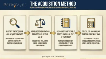 4-step acquisition method accounting process for business combinations under ASC 805