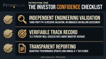 Three-point due diligence checklist for alternative energy investments infographic