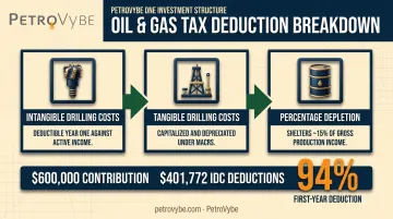 Three oil and gas tax deduction types IDC tangible depletion breakdown