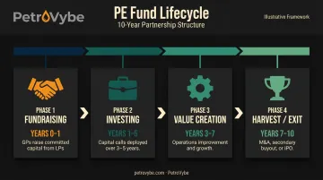 4-phase private equity fund lifecycle from fundraising to exit distribution