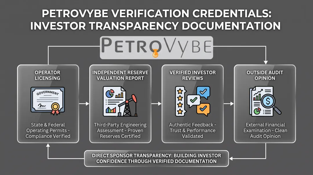 PetroVybe sponsor verification checklist showing licensing audits and reviews