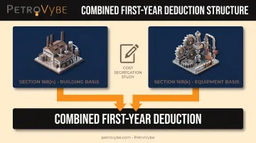 Section 168(n) building depreciation versus 168(k) equipment depreciation stacking model