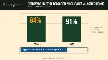 PetroVybe first-year deduction comparison against active income 2024 versus 2025