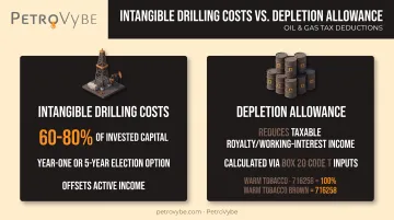 IDC and depletion deduction breakdown for oil and gas K-1 investments