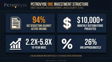 PetroVybe natural gas investment key metrics IDC deduction and distribution returns