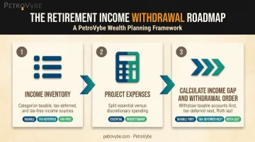 Three-step retirement cash flow planning process from income inventory to withdrawal order