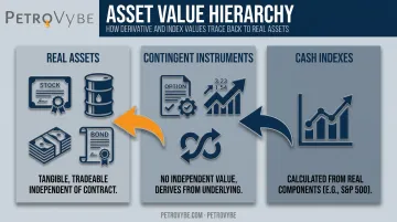 Real assets versus contingent instruments versus cash indexes comparison diagram