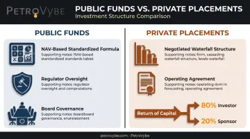 Public fund NAV distribution versus private placement waterfall structure comparison
