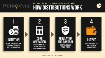 Four-stage fund distribution process flow from income generation to investor payout