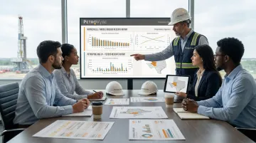 PetroVybe asset performance team reviewing third-party validated reserve reports
