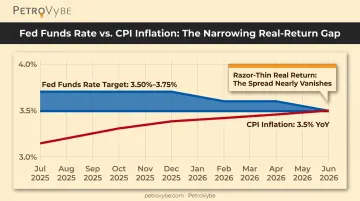 Federal Reserve interest rate versus inflation CPI comparison chart 2026