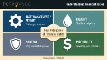 Comparison infographic of asset management liquidity solvency and profitability ratios
