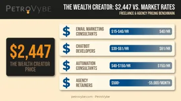 Wealth Creator price versus freelance market rate comparison chart
