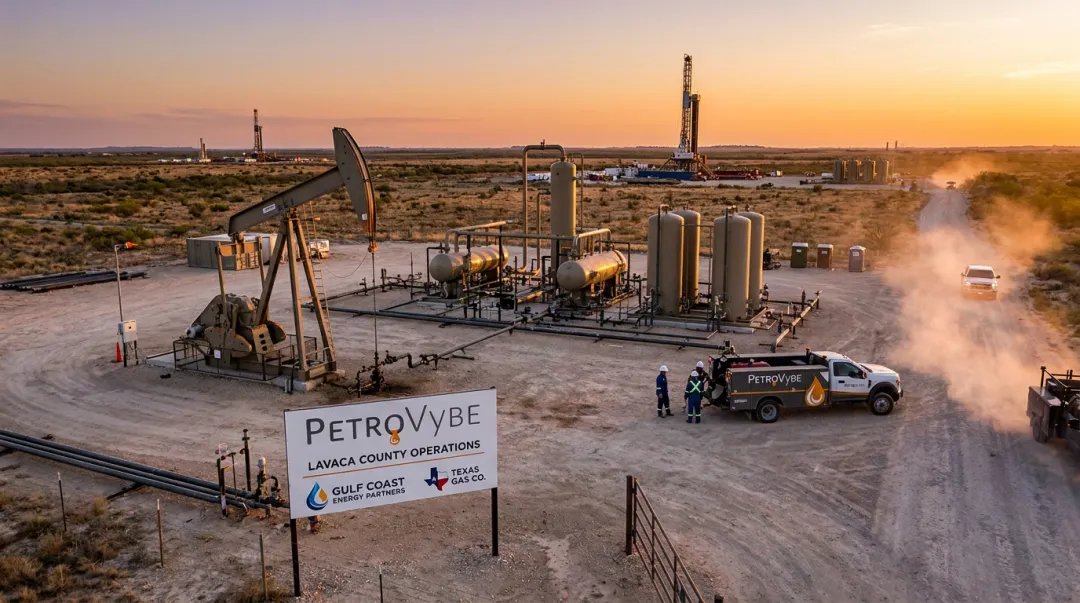 PetroVybe South Texas natural gas development project site with active drilling operations