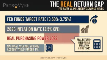 Fed rate versus inflation gap eroding real savings returns in 2026