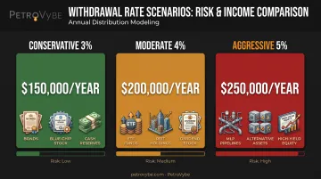 Conservative moderate aggressive withdrawal rate income comparison for $5 million portfolio