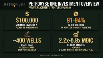private natural gas investment structure showing deductions acreage and return targets