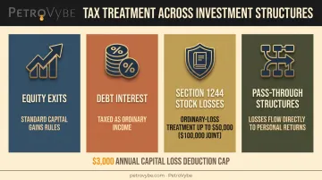 tax treatment comparison chart for equity debt and pass-through investments