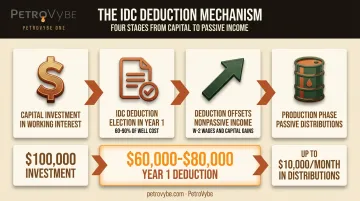 Intangible drilling cost deduction process from investment to production distributions