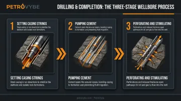 3-step development well drilling and completion process from casing to stimulation