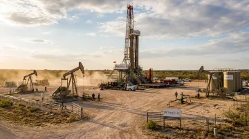 Oil and gas drilling operation at Lavaca County Texas production site