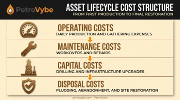 Four-phase lifecycle cost breakdown for oil and gas asset management