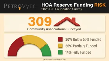 HOA reserve fund underfunding statistics from 2025 CAI survey