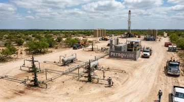 PetroVybe natural gas well development sites across Texas producing acreage