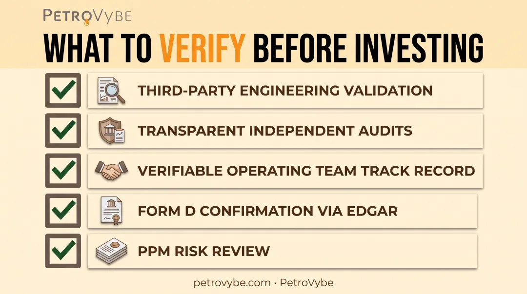 Oil and gas private placement due diligence checklist before investing
