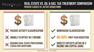 Oil and gas IDC deduction versus passive real estate loss tax comparison