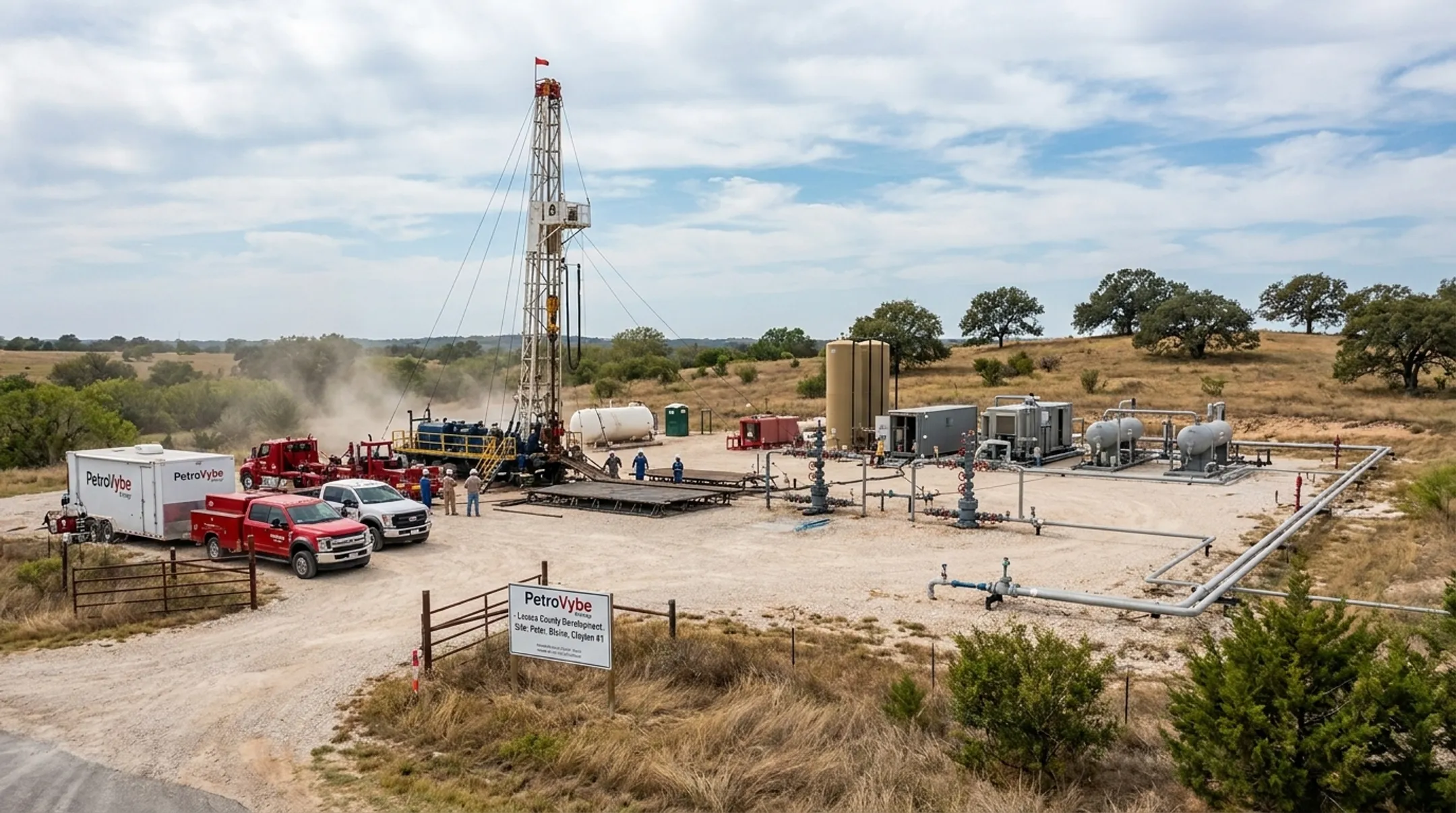 PetroVybe natural gas well development site in Lavaca County Texas