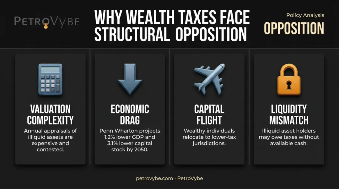 Four key arguments against wealth tax valuation liquidity capital flight and economic drag
