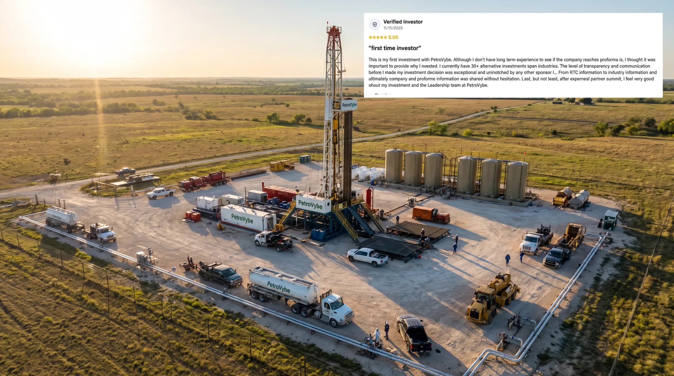 PetroVybe Lavaca County natural gas development site with drilling equipment