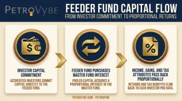 3-step feeder fund capital flow process from investor to master fund