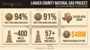 PetroVybe Lavaca County oil and gas project key statistics breakdown