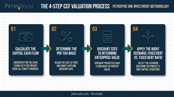4-step Capital Cash Flow calculation process from cash flow to enterprise value