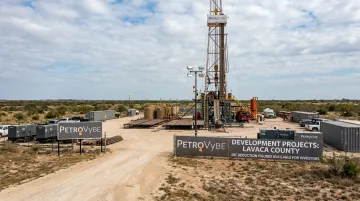 PetroVybe natural gas drilling site operations in Lavaca County Texas